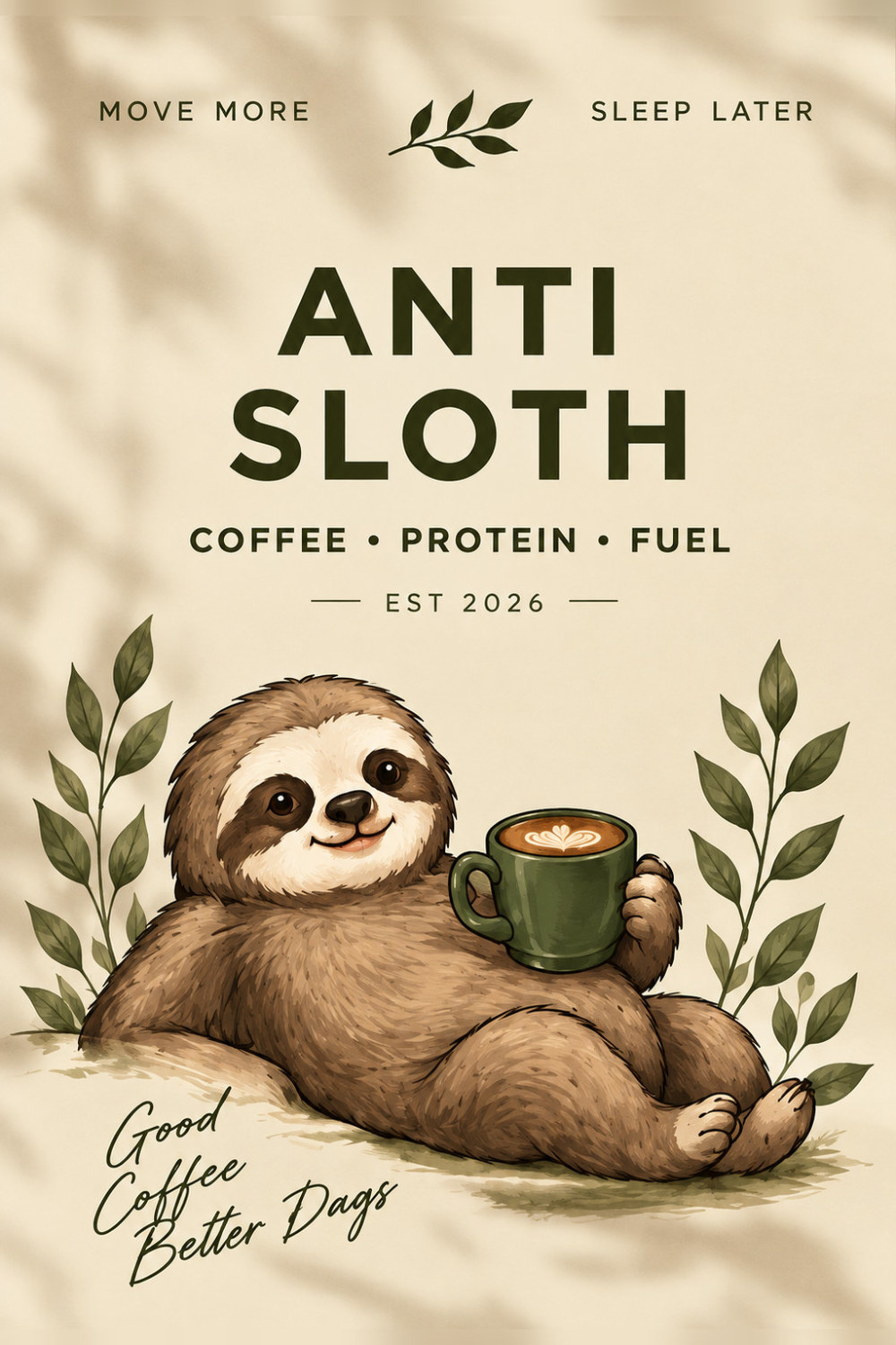 Anti Sloth menu cover